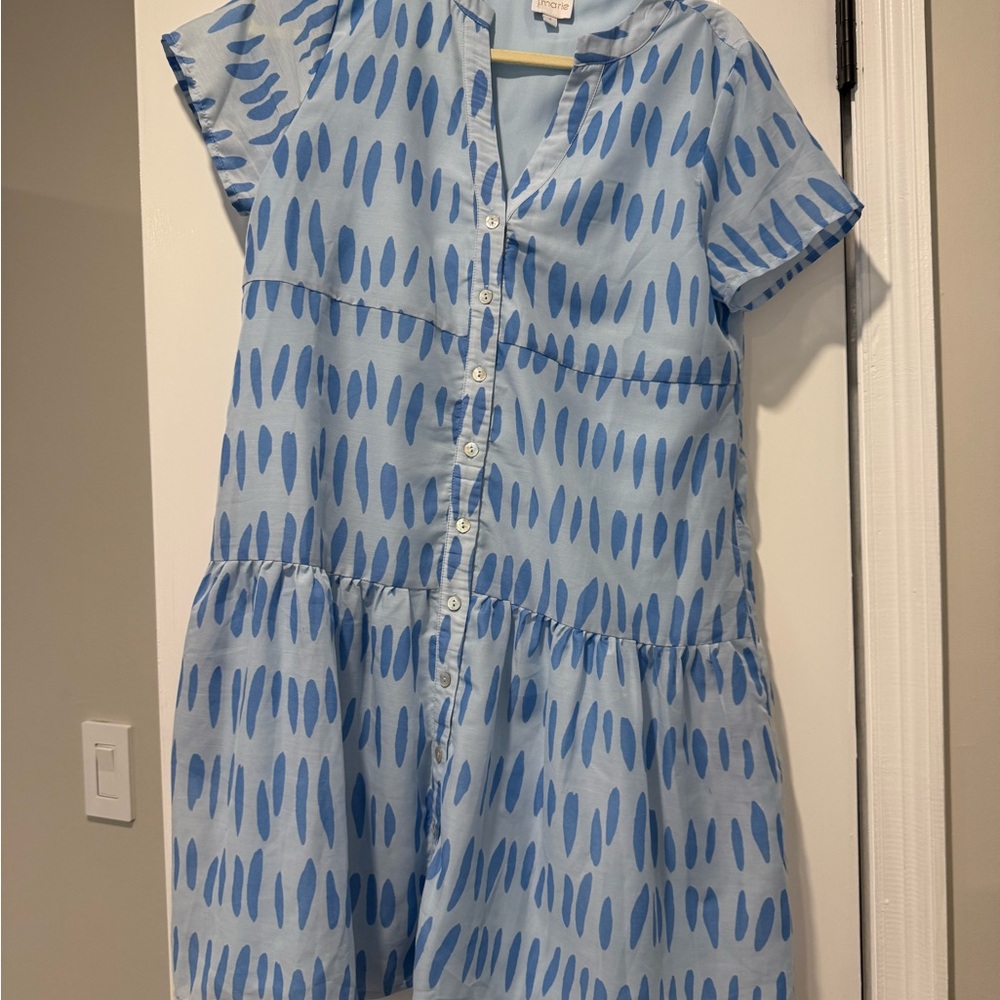 Blue Patterned Dress - image 2